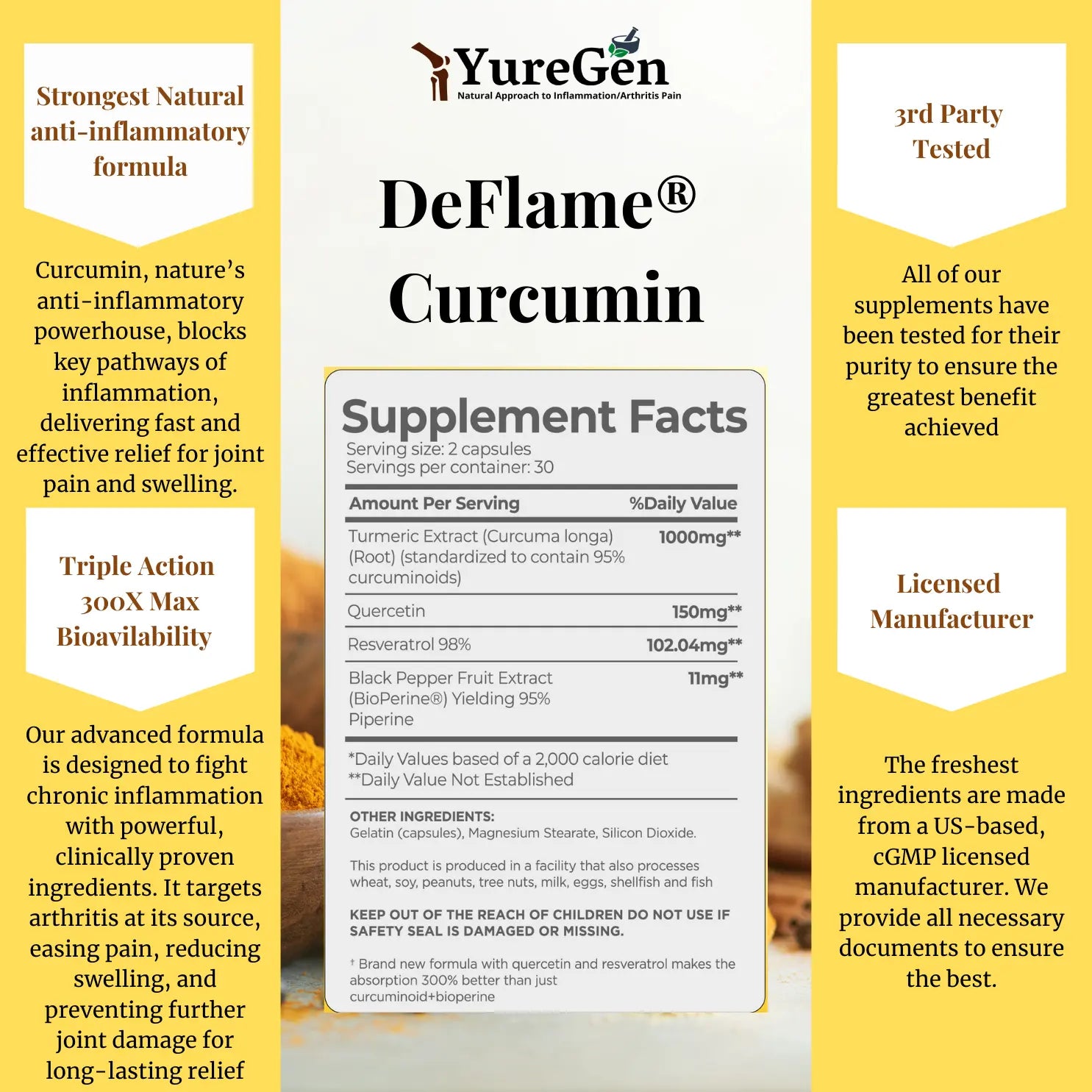 Deflame® Curcumin-Ultra Joint Anti-Inflammatory Formula Yuregen